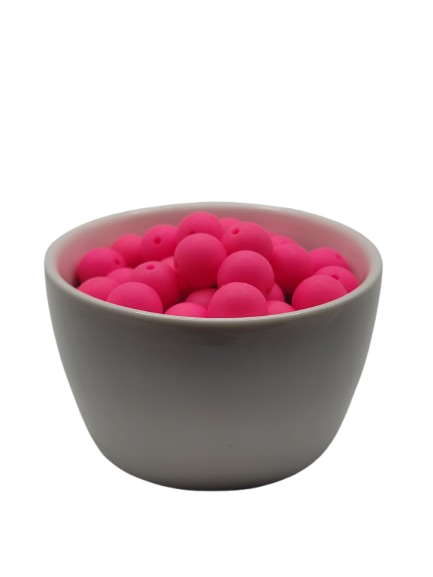 Hot Pink Solid Silicone Beads
