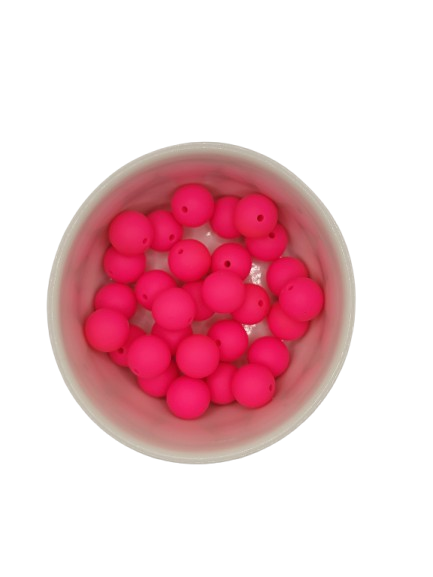 Hot Pink Solid Silicone Beads