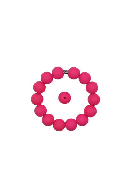Hot Pink Solid Silicone Beads