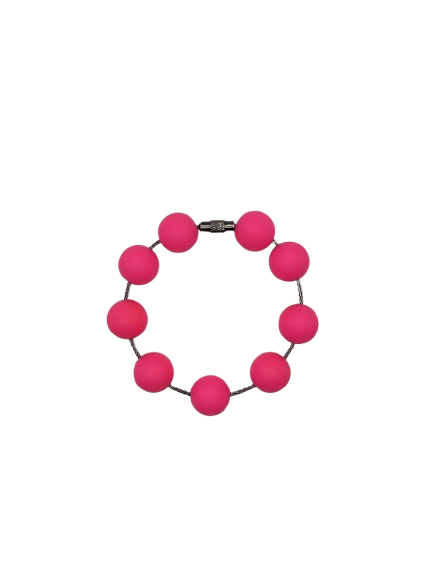 Hot Pink Solid Silicone Beads
