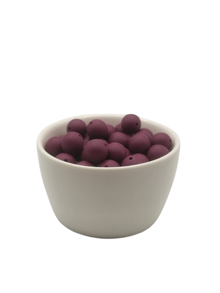 Mulberry Solid Silicone Beads