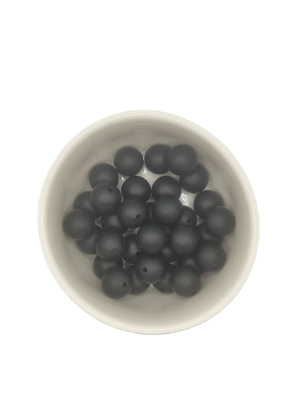 Black Solid Silicone Beads