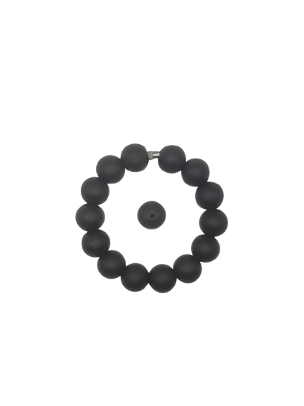 Black Solid Silicone Beads