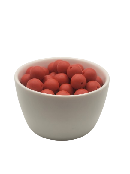 Red Solid Silicone Beads