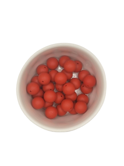 Red Solid Silicone Beads