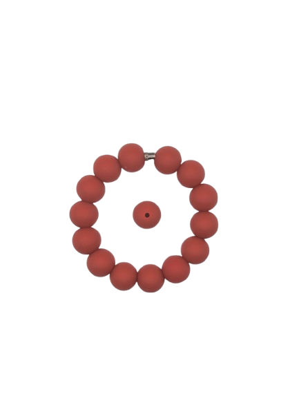 Red Solid Silicone Beads