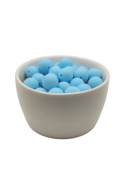 Light Blue Solid Silicone Beads