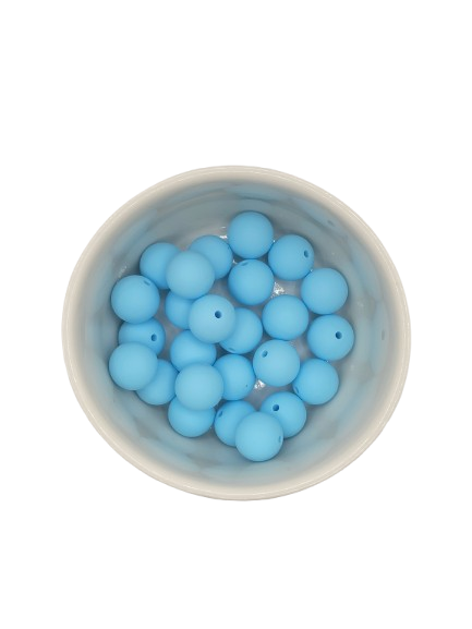 Light Blue Solid Silicone Beads