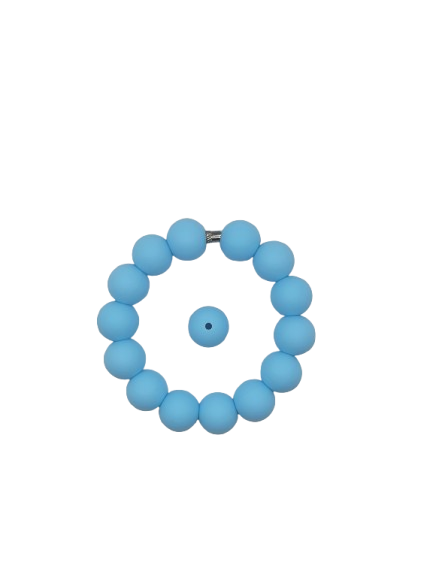 Light Blue Solid Silicone Beads