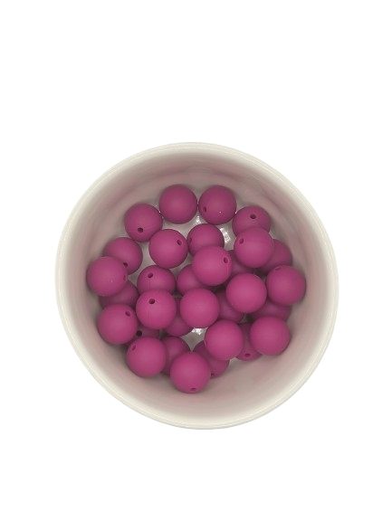 Magenta Solid Silicone Beads