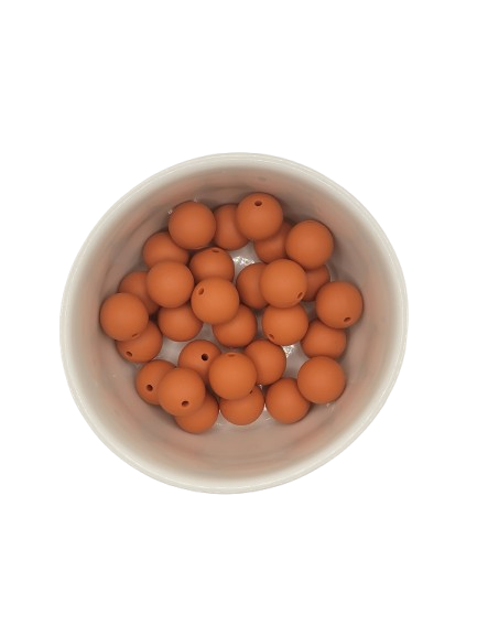 Rust Brown Solid Silicone Beads