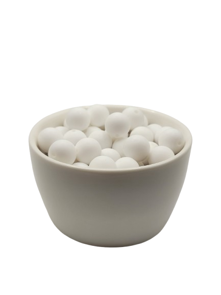 White Solid Silicone Beads
