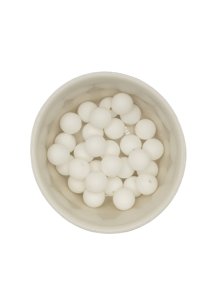 White Solid Silicone Beads