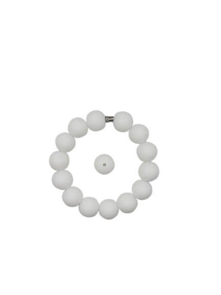 White Solid Silicone Beads