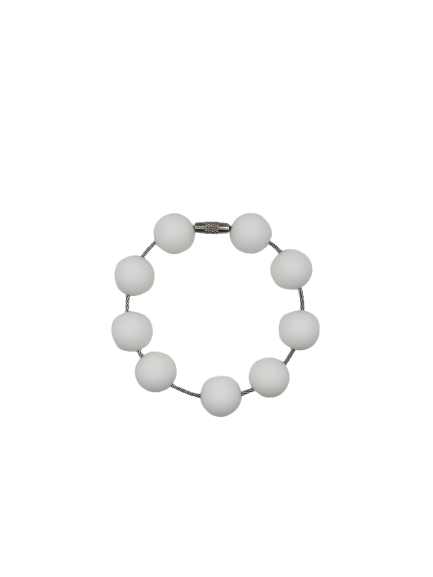 White Solid Silicone Beads