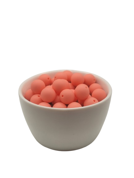 Coral Solid Silicone Beads