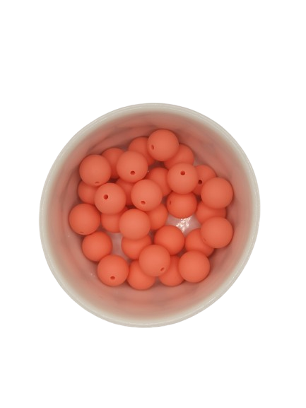 Coral Solid Silicone Beads