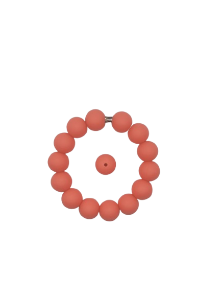 Coral Solid Silicone Beads