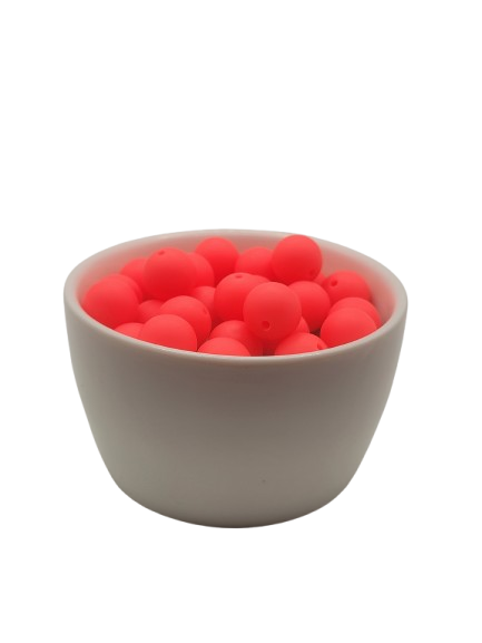 Shocking Pink Solid Silicone Beads