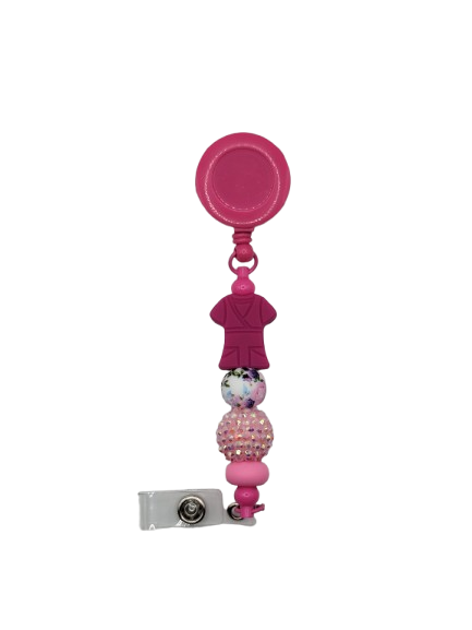 Hot Pink Scrubs Badge Reel