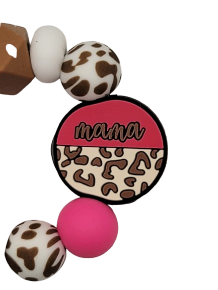 Pink Leopard Print Mama Cup Charm