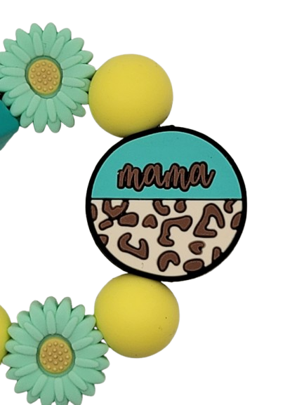 Teal Leopard Print Mama Cup Charm
