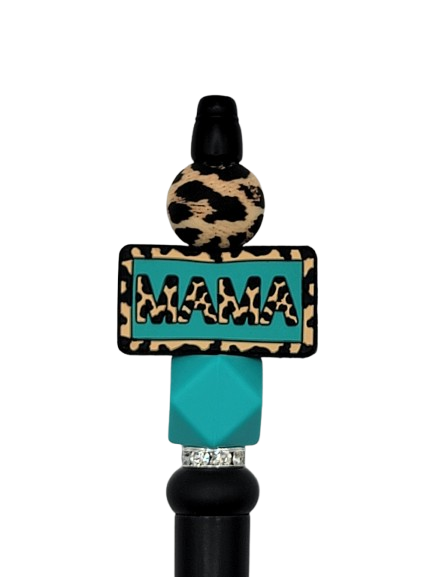 Teal Leopard Print Mama Pen