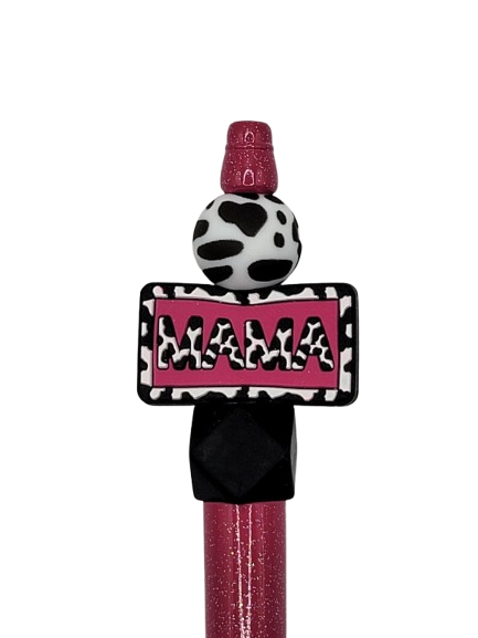 Pink Cow Print Mama Pen