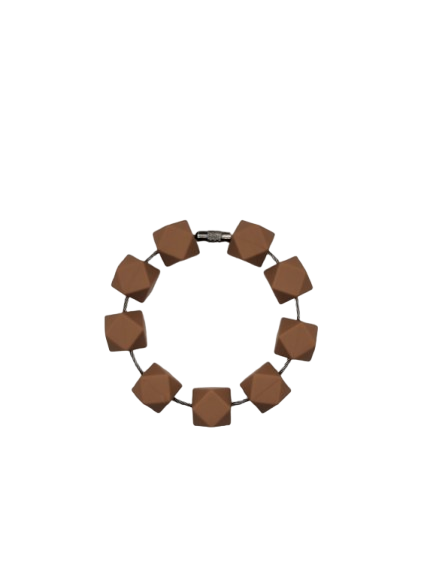 Brown Hexagon Silicone Beads