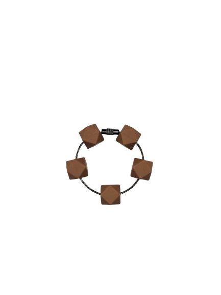 Brown Hexagon Silicone Beads