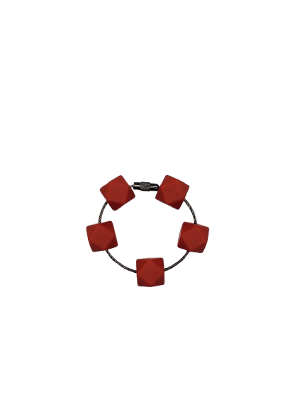 Red Hexagon Silicone Beads