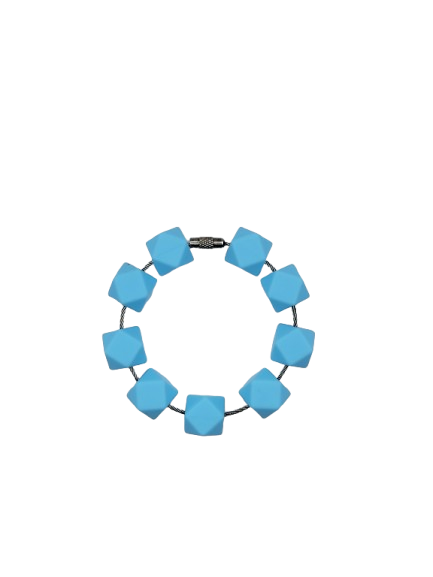 Light Blue Hexagon Silicone Beads