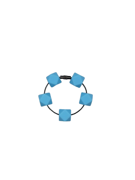 Light Blue Hexagon Silicone Beads