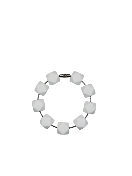 White Hexagon Silicone Beads
