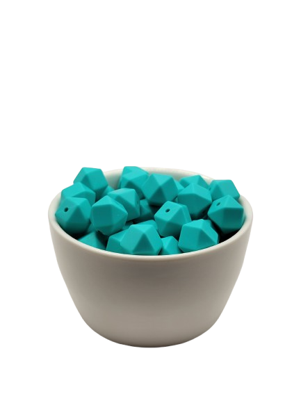 Turquoise Hexagon Silicone Beads