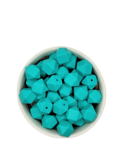 Turquoise Hexagon Silicone Beads