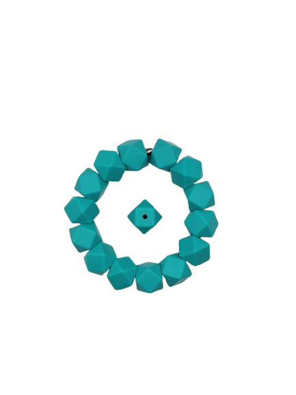 Turquoise Hexagon Silicone Beads