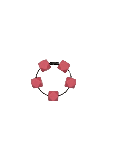 Pink Hexagon Silicone Beads