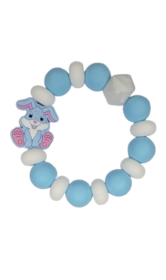 Blue bunny backpack charm