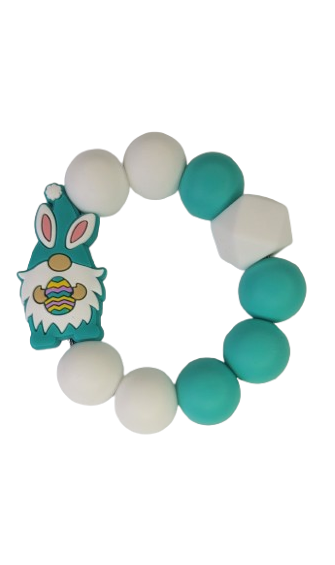 Easter Gnome teal cup charm