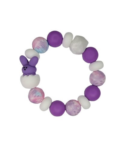 Easter bunny backpack charms purple