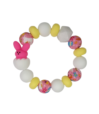 Easter bunny backpack charms pink