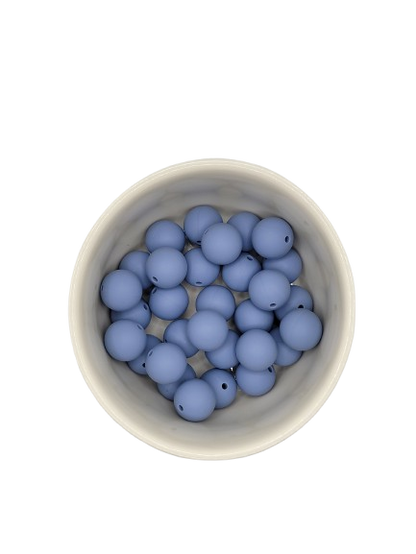 Colonial Blue Solid Silicone Beads