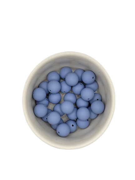 Colonial Blue Solid Silicone Beads