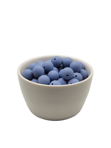 Colonial Blue Solid Silicone Beads