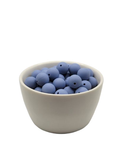 Colonial Blue Solid Silicone Beads