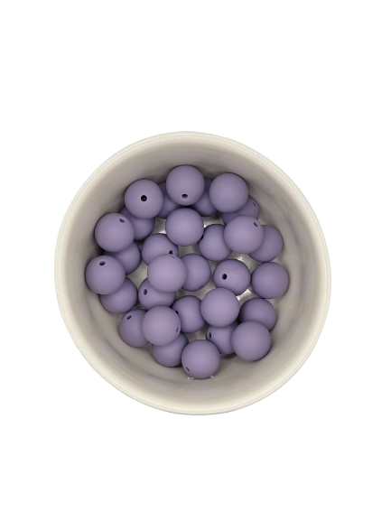 Lilac Solid Silicone Beads