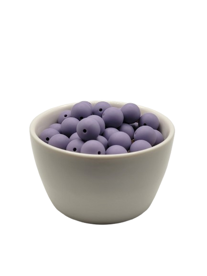 Lilac Solid Silicone Beads
