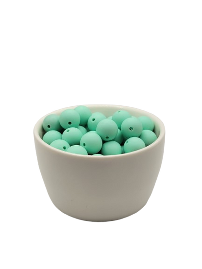 Mint Green Solid Silicone Beads
