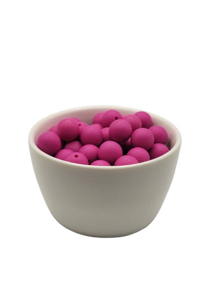 Violet Red Solid Silicone Beads